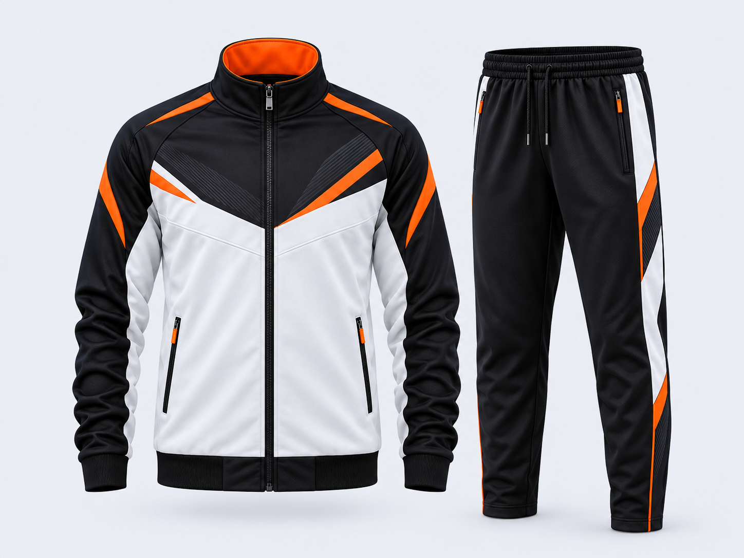 Black White & Orange Tracksuit